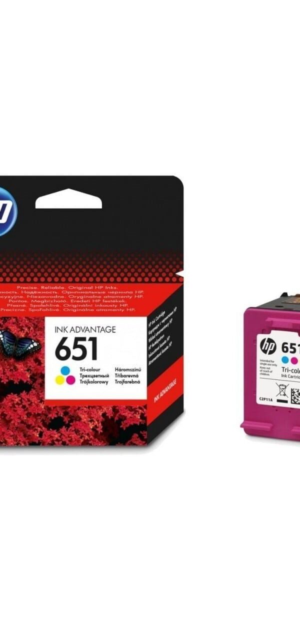 HP 651 trois couleurs - Cartouche d'encre HP d'origine (C2P11AE)