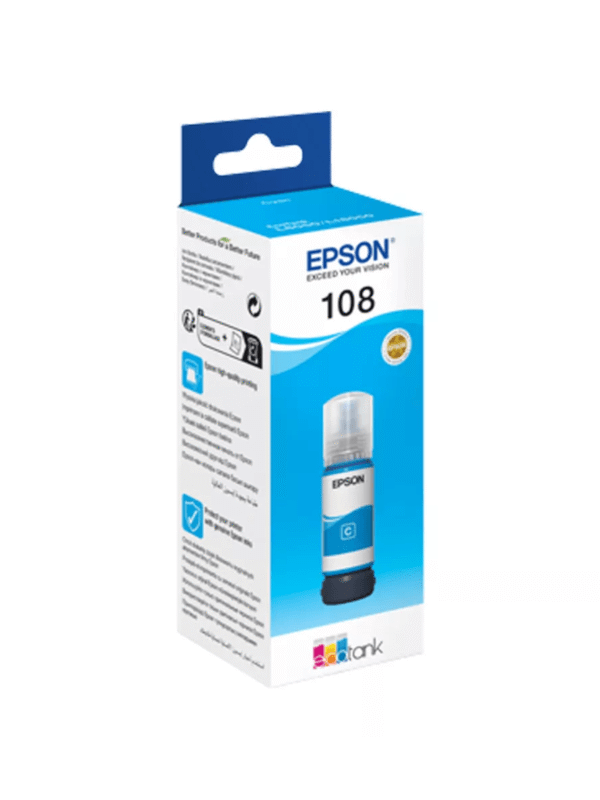 Epson 108 Cyan - Bouteille d'encre Epson EcoTank d'origine