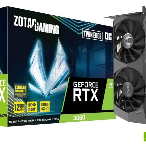 CARTE GRAPHIQUE ZOTAC GAMING RTX 3060 TWIN EDGE 12GB GDDR6